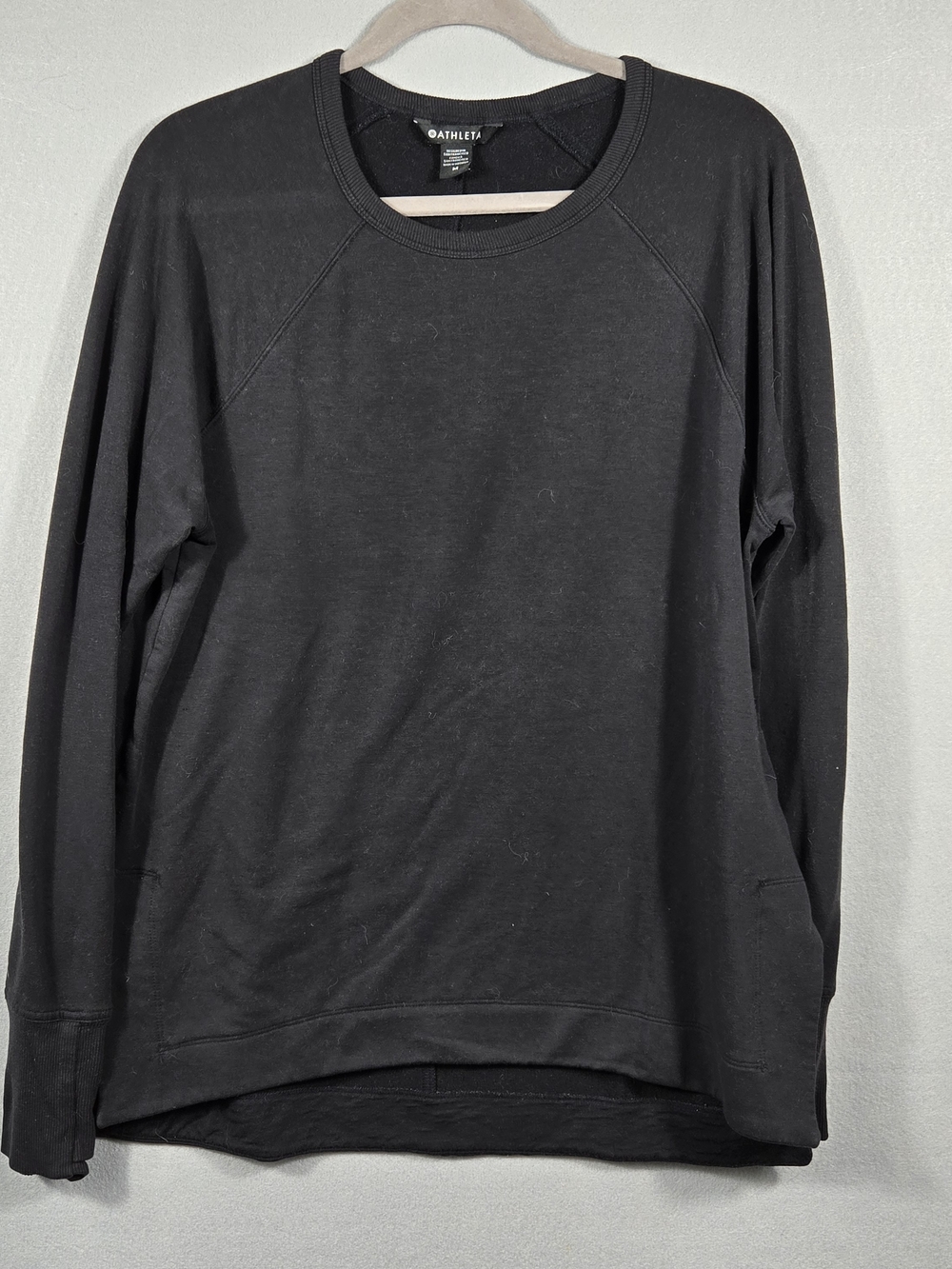 Athleta Black Raglan Sleeve Crew Neck Sweatshirt - Size M